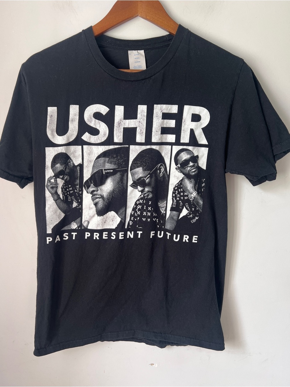 Usher Black & White 'Past Present Future' Photo Panel Tee
